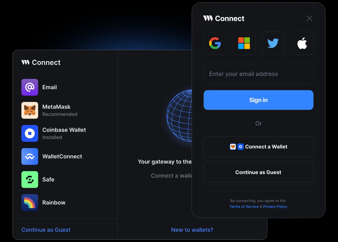 First Connect Buttons ConnectButton | thirdweb React SDK